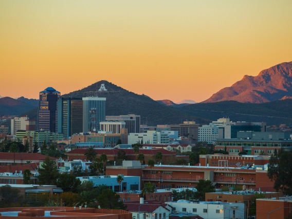 Tucson skyline with 'A' Mountain in distance