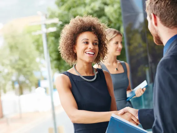 Two people meeting for networking