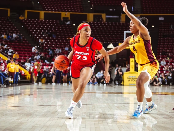 Arizona women's basketball team in action