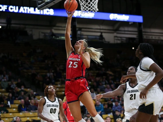 Arizona women's basketball team in action