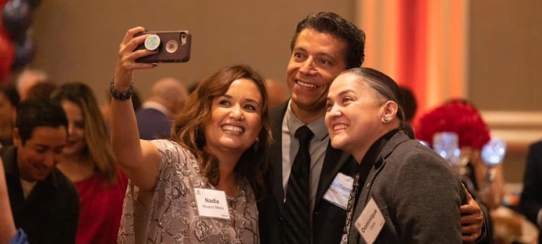 Group of people taking a selfie