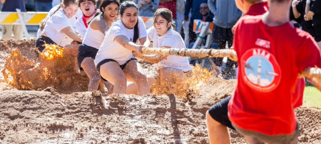 Mud tug-of-war
