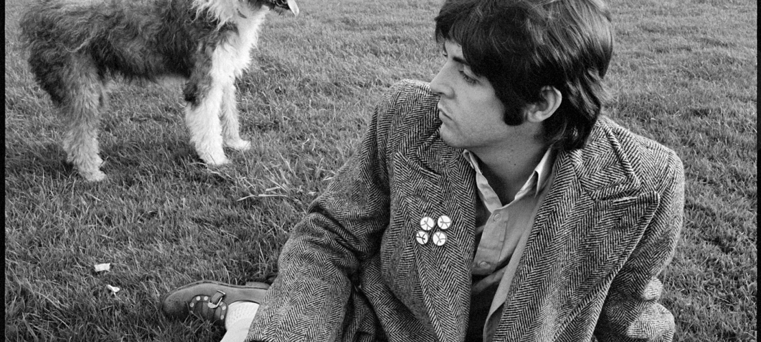 A photograph of Paul McCartney and the family dog, Martha.
