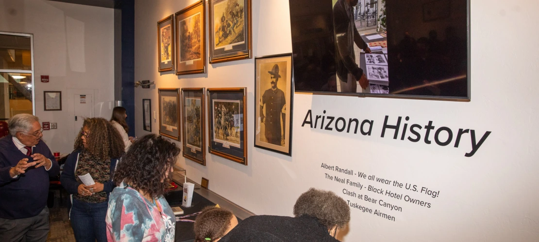 A photograph of an exhibit at the African American Museum of Southern Arizona, showcasing "Arizona history."