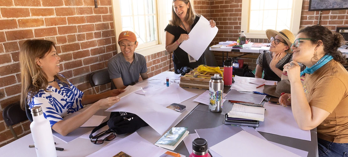 Local artists hold workshops at Tumamoc Hill on Tucson’s west side. 