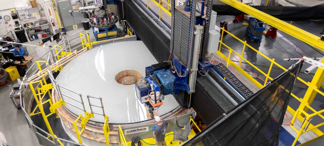 After casting, the glass will undergo an exacting polishing process similar to the one shown here