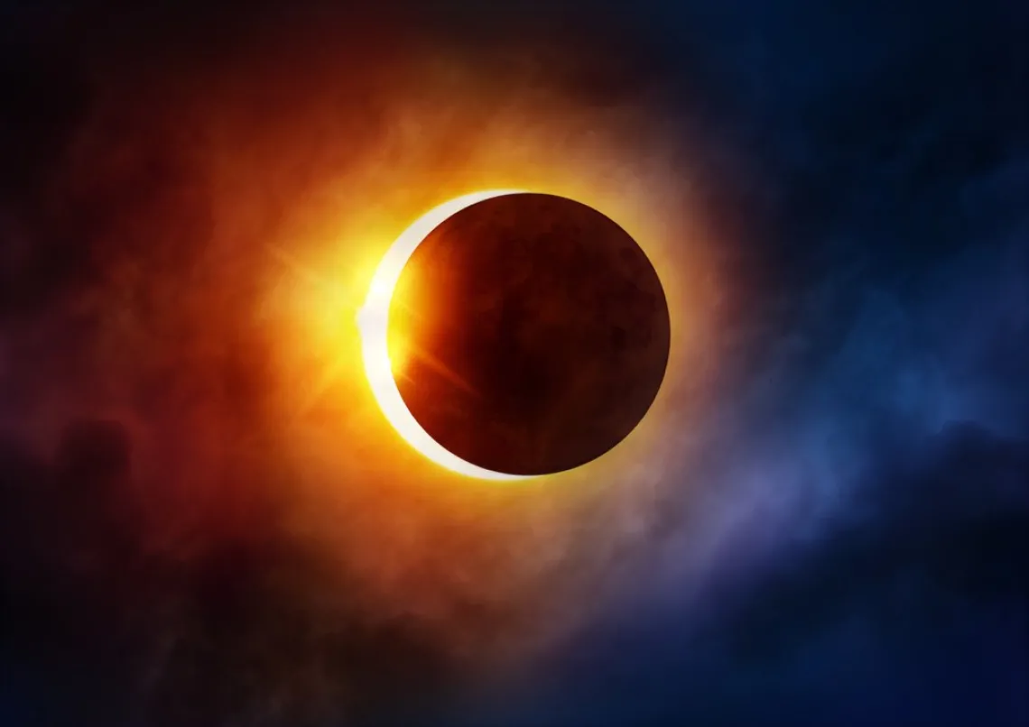 Photo of a solar eclipse
