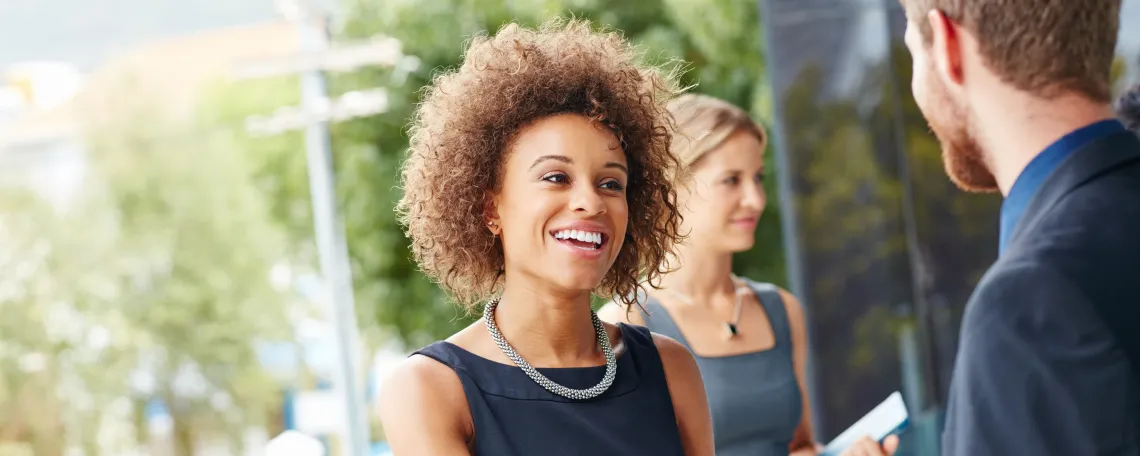 Two people meeting for networking