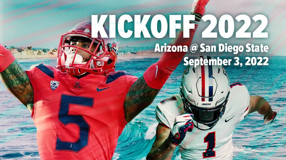 Kickoff 2022 graphic with two Arizona football players