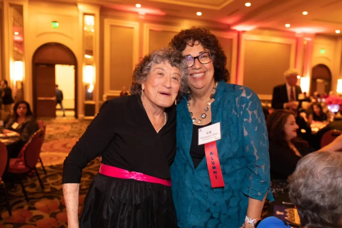 Two women posing for photo