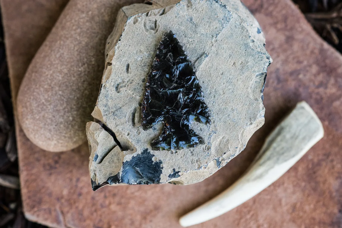 Obsidian projectile point