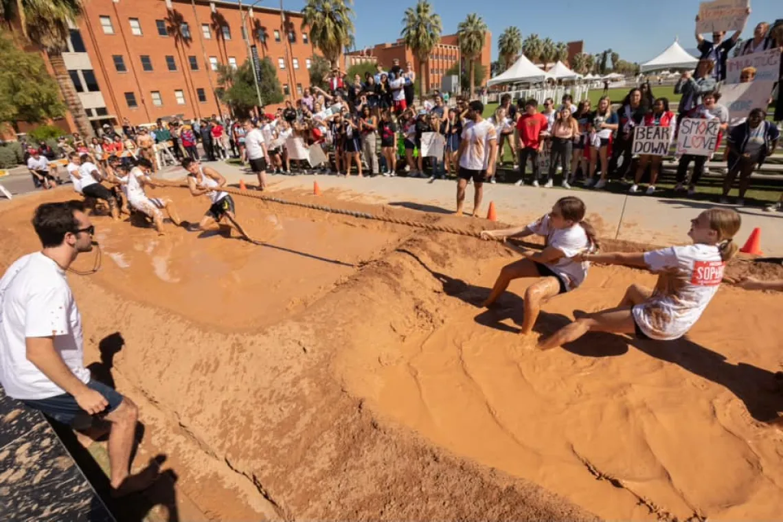 Mud tug-of-war