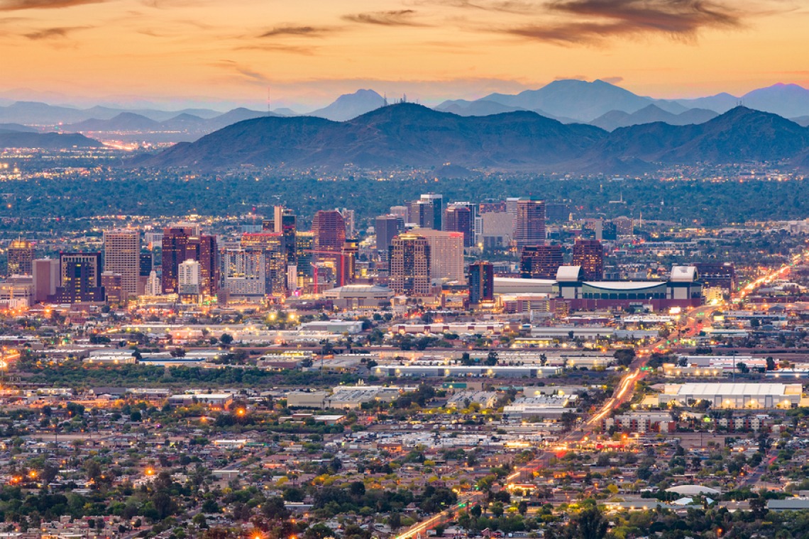 Aerial view of downtown Phoenix