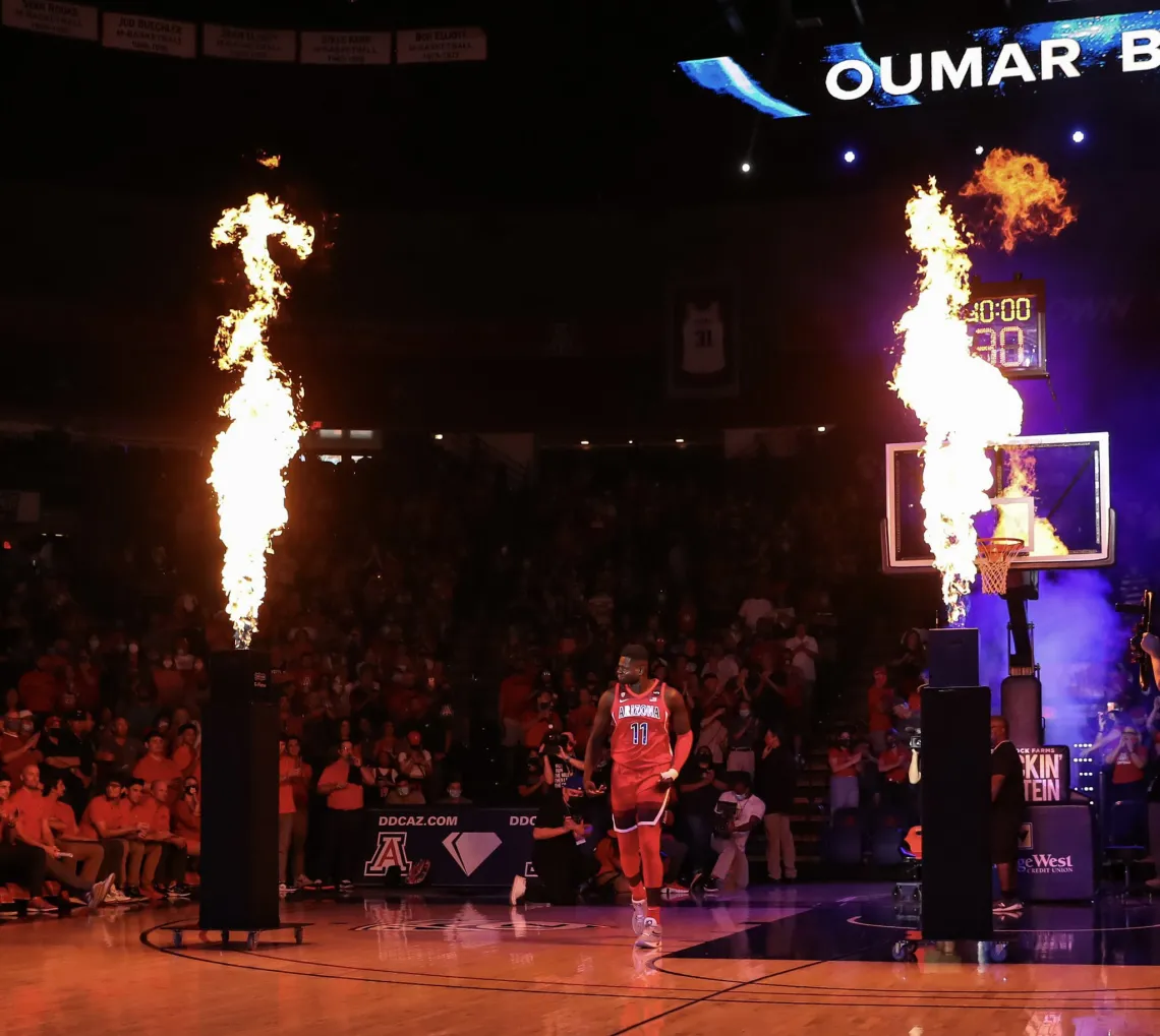 Oumar Ballo being introduced at McKale Center