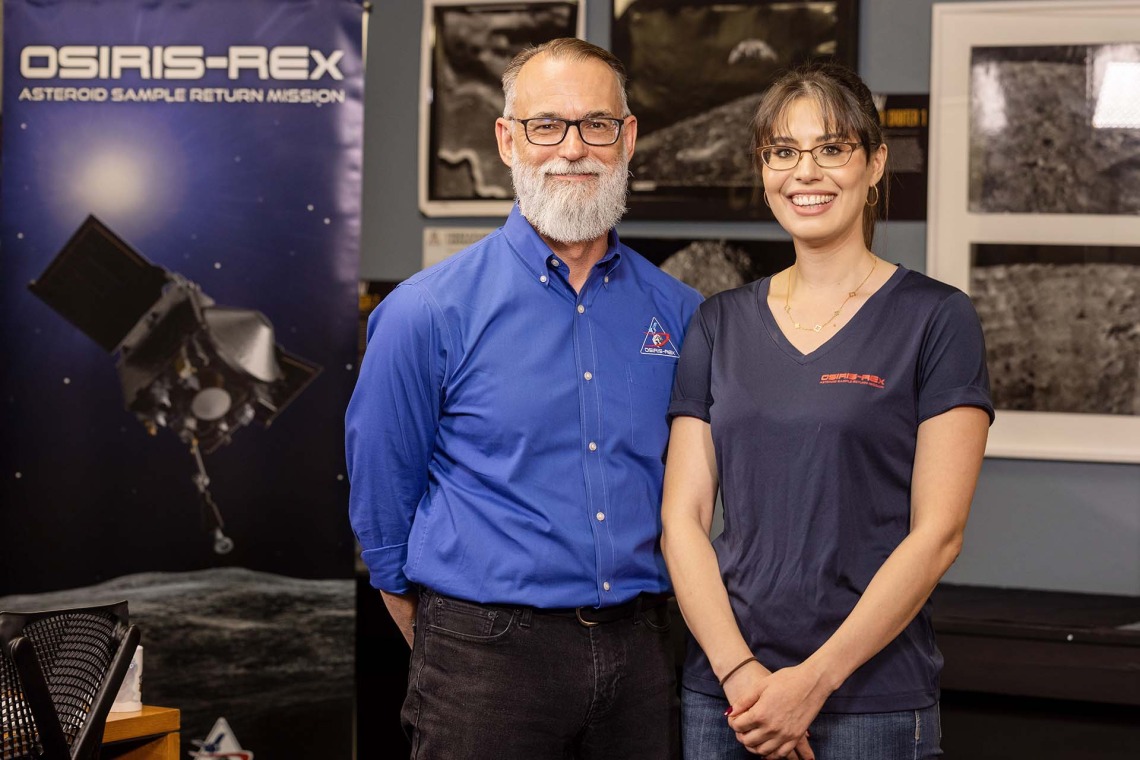 Dante Lauretta and Dani DellaGiustina have led the effort to return an asteroid sample to Earth, a first-time feat for the United States. |