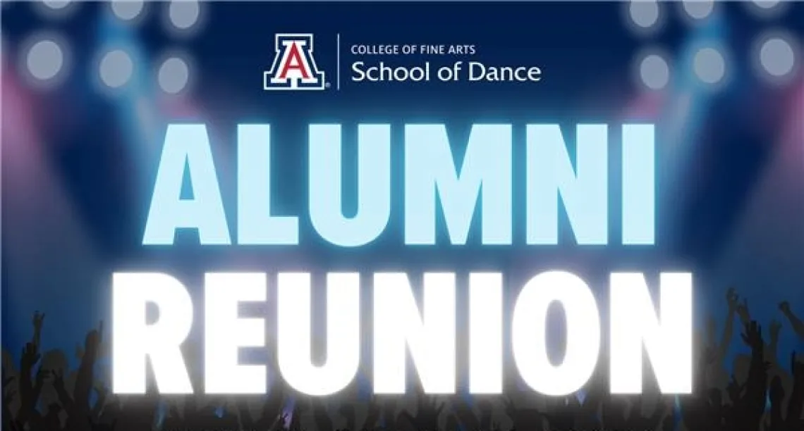 A photograph of the UArizona School of Dance Alumni Reunion logo