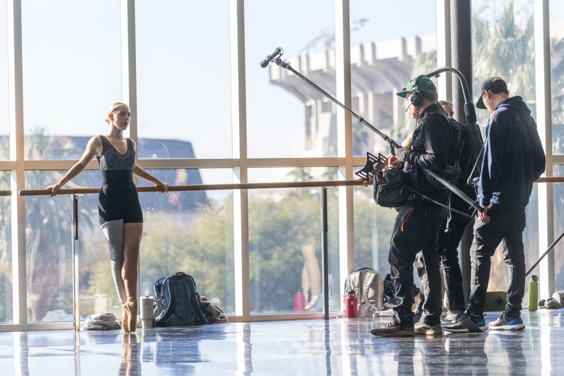Image of School of Dance sophomore Avery Gay being filmed by the 'So You Think You Can Dance' crew