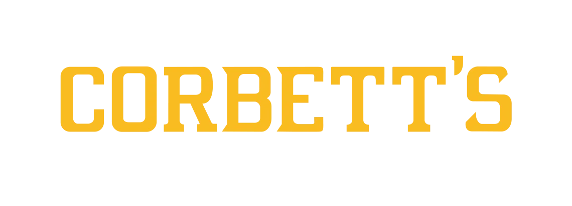 The word "CORBETTS" in yellow font