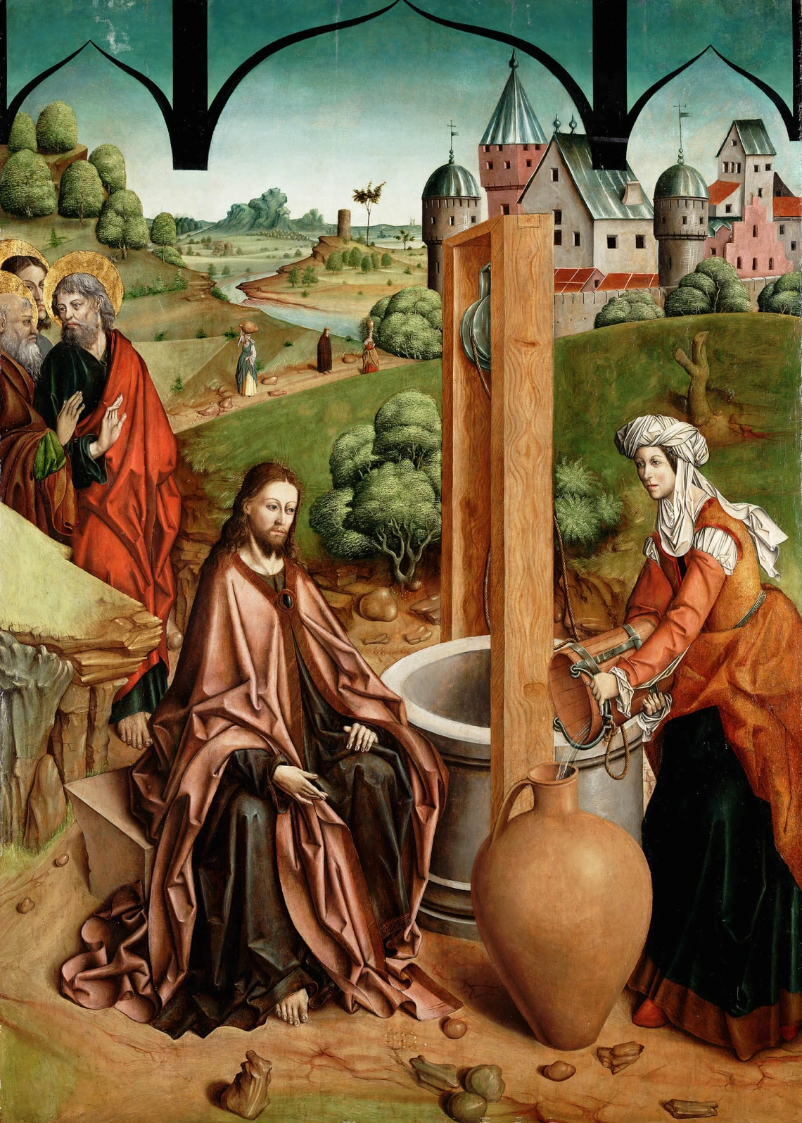 Fernando Gallego, “Christ and the Samaritan Woman.” 1480-88, oil on panel. Gift of Samuel H. Kress Foundation.