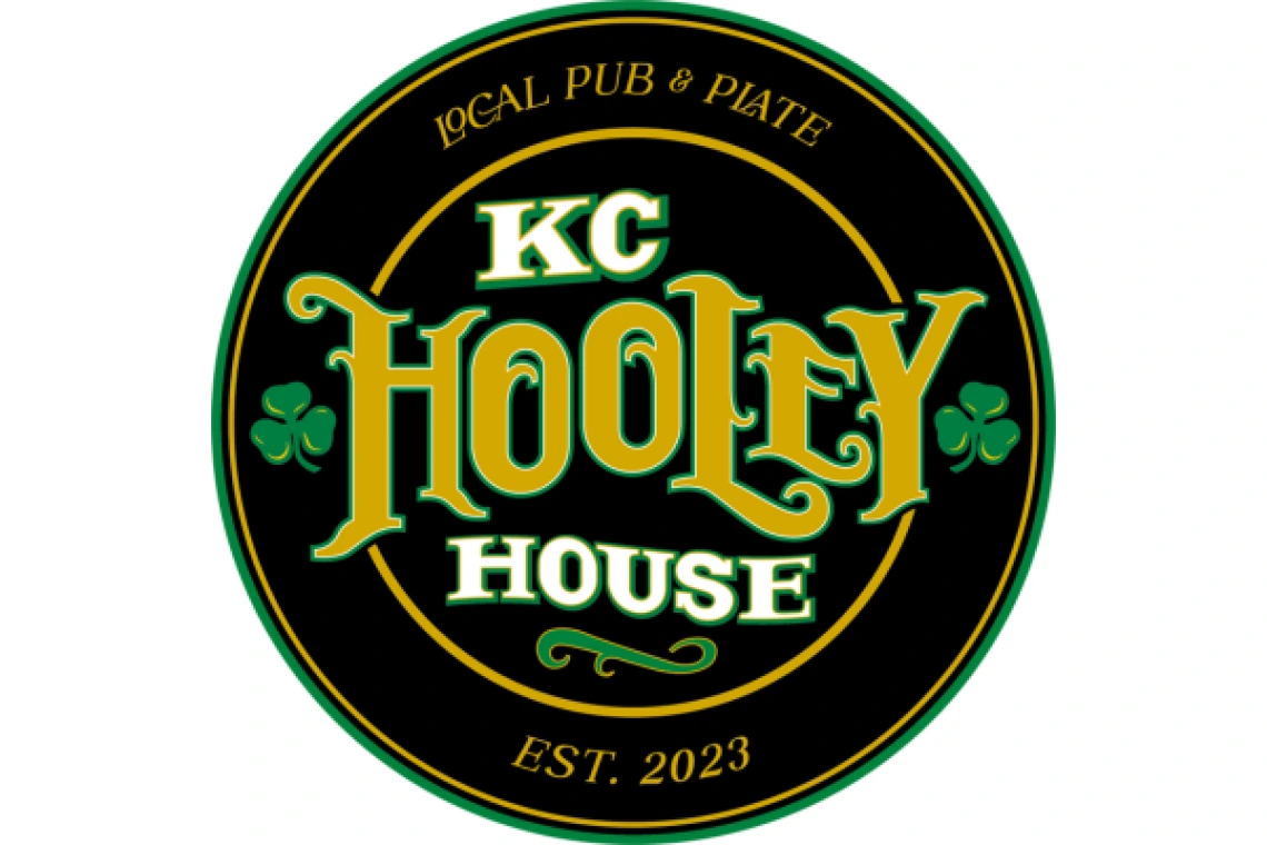 KC Hooley House logo with "PUB & PLATE" written across the top and "EST. 2023" written along the bottom.