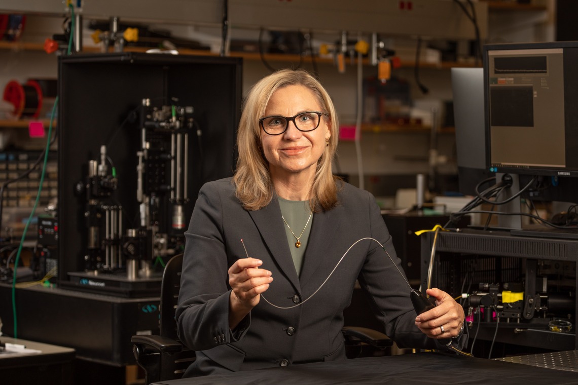 A photograph of Jennifer Barton, director of the University of Arizona's BIO5 Institute and the Thomas R. Brown Distinguished Chair in Biomedical Engineering.