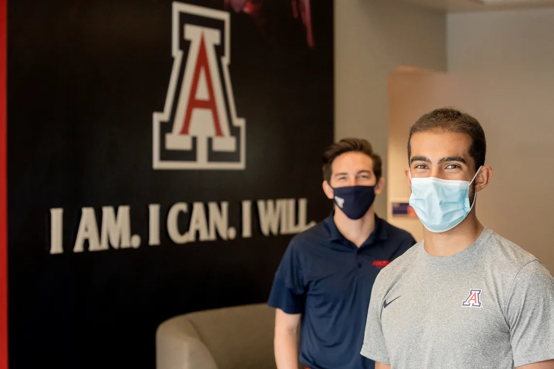 Academic counselor Max Krieger and Mo Almarhoun