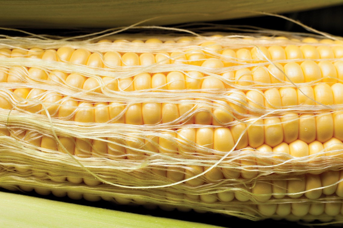 A zoomed in photograph of corn