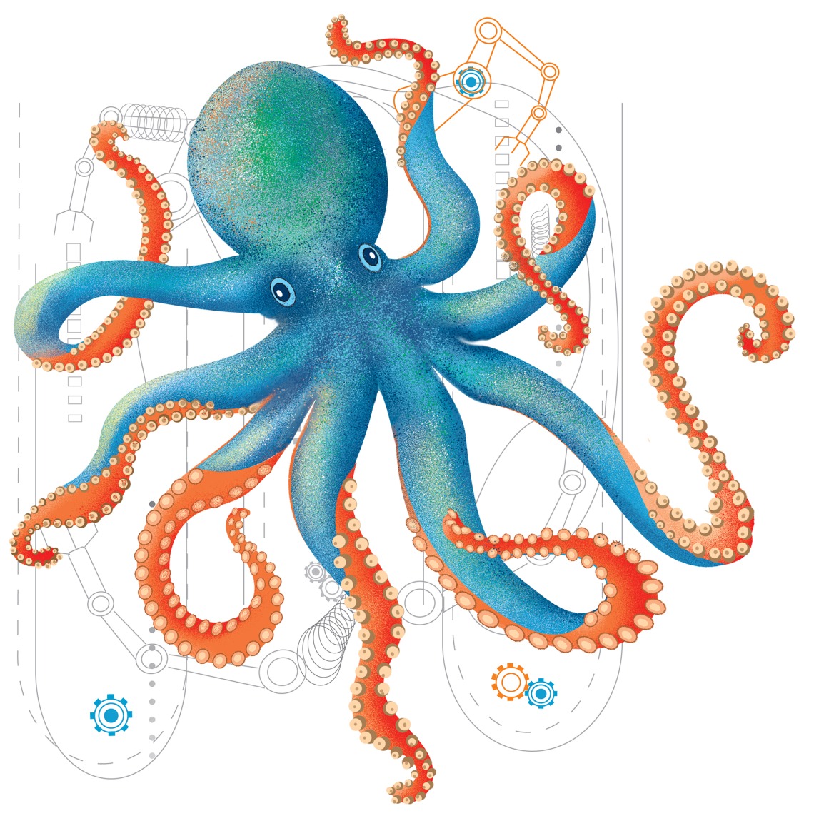 An illustration of an octopus