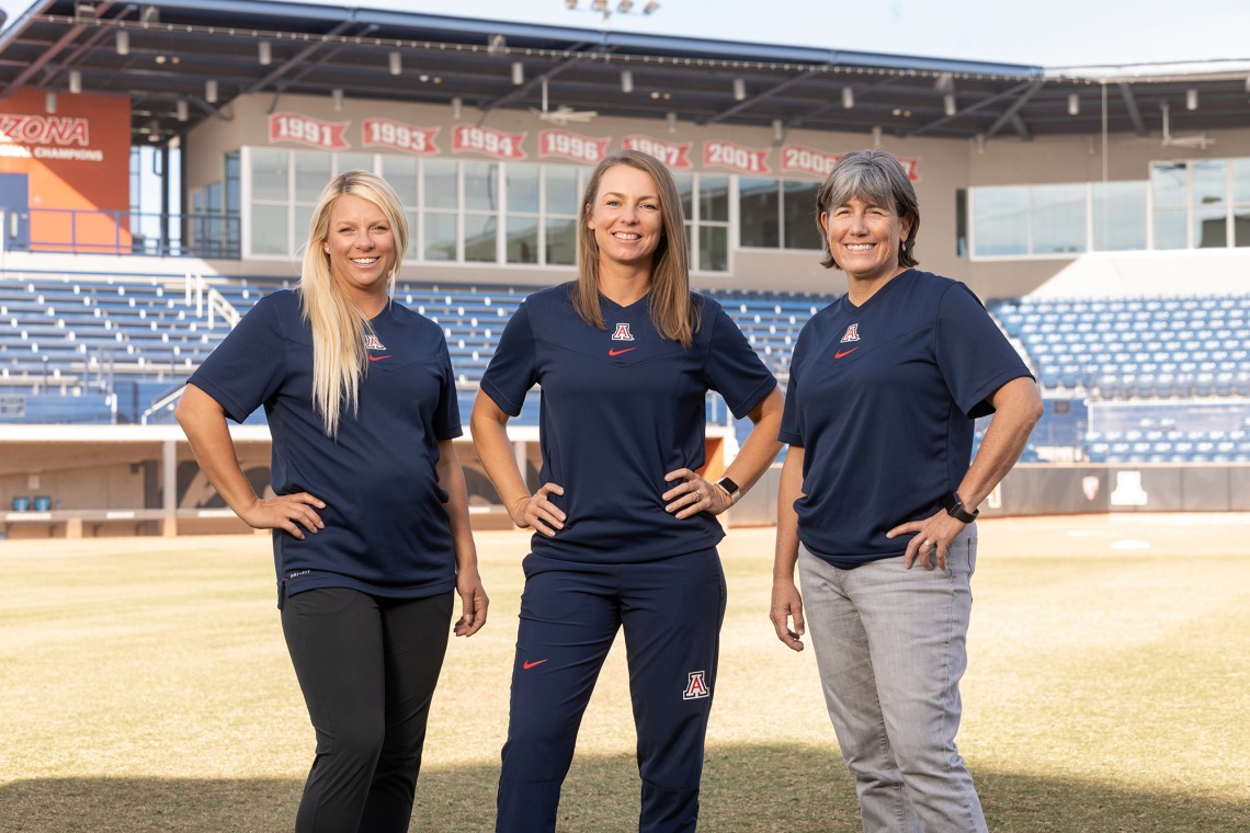 UArizona softball leaders pictured: Taryne Mowatt-McKinney, Caitlin Lowe and Stacy Iveson.