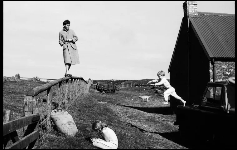 A photograph of Paul, Stella and James, Scotland, 1982