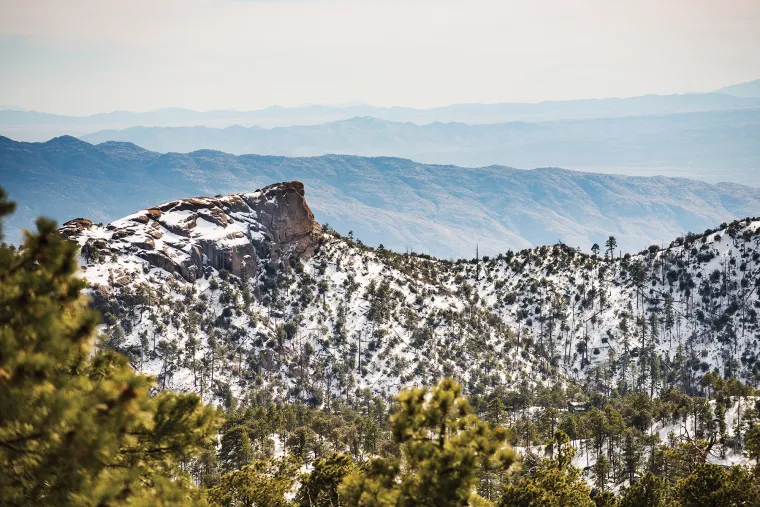 The snowy peak at Summerhaven