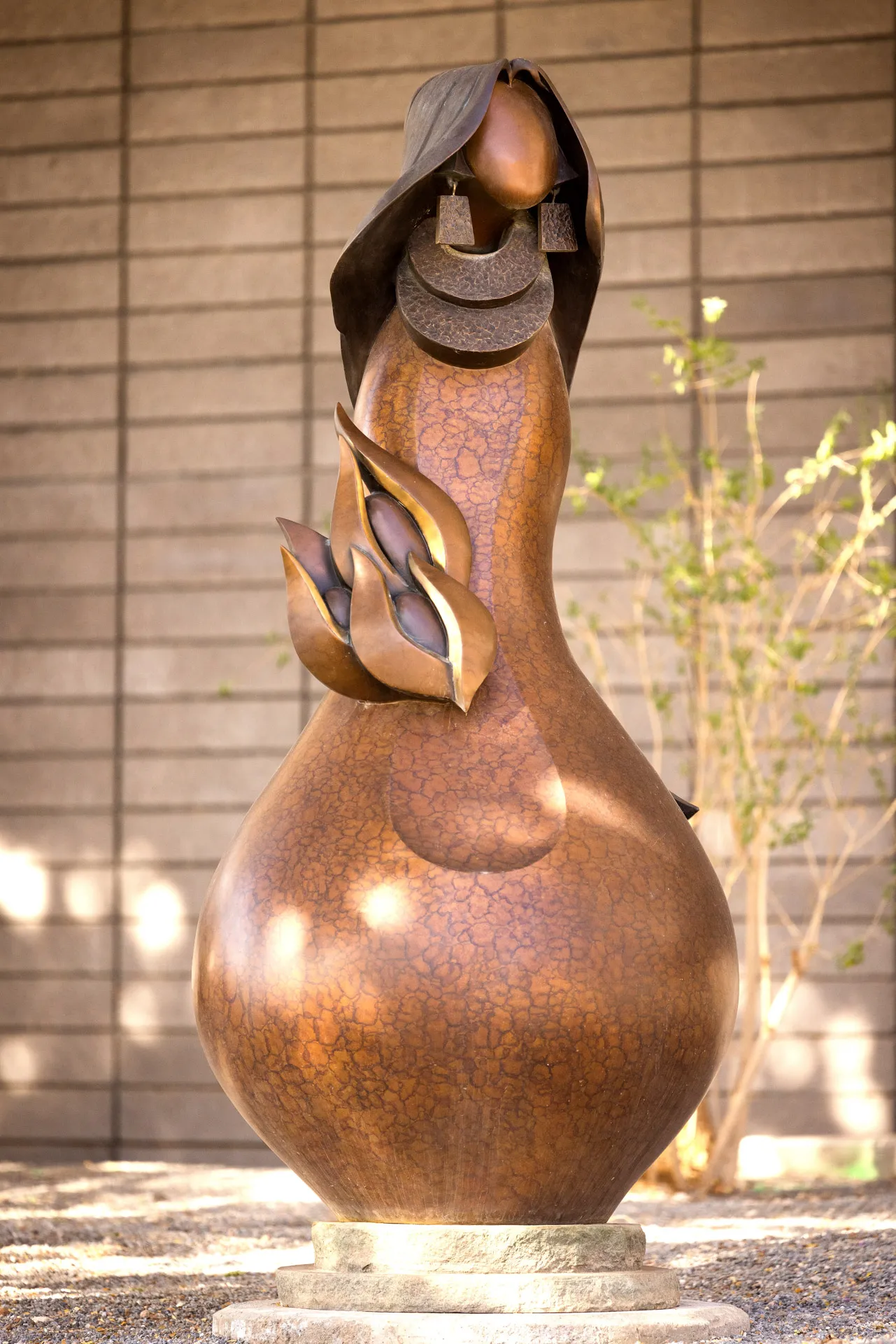 A photograph of Look to the Mesa, a sculpture in memory of Helen Schaefer