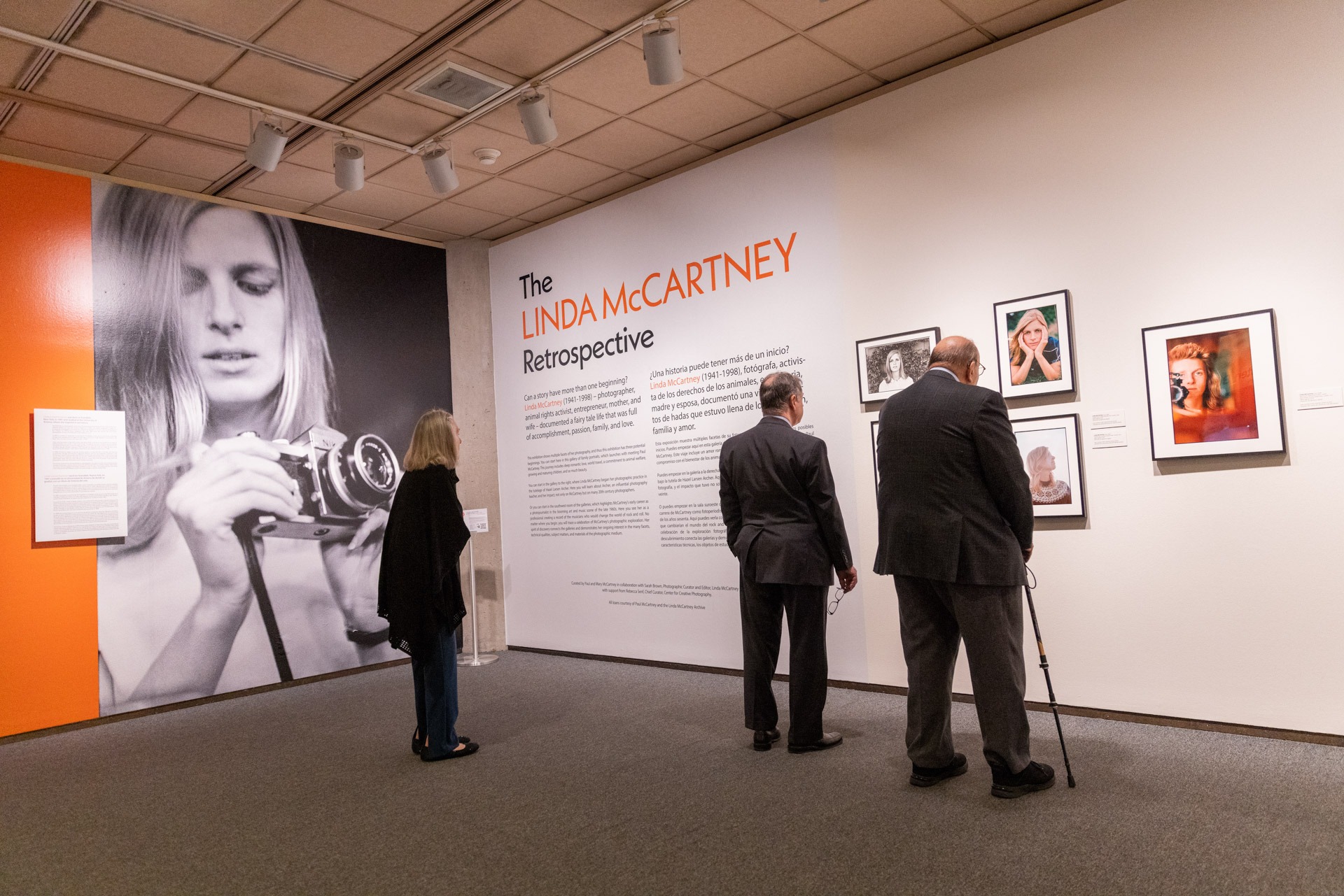 A photograph of the Linda McCartney Retrospective exhibition opening.