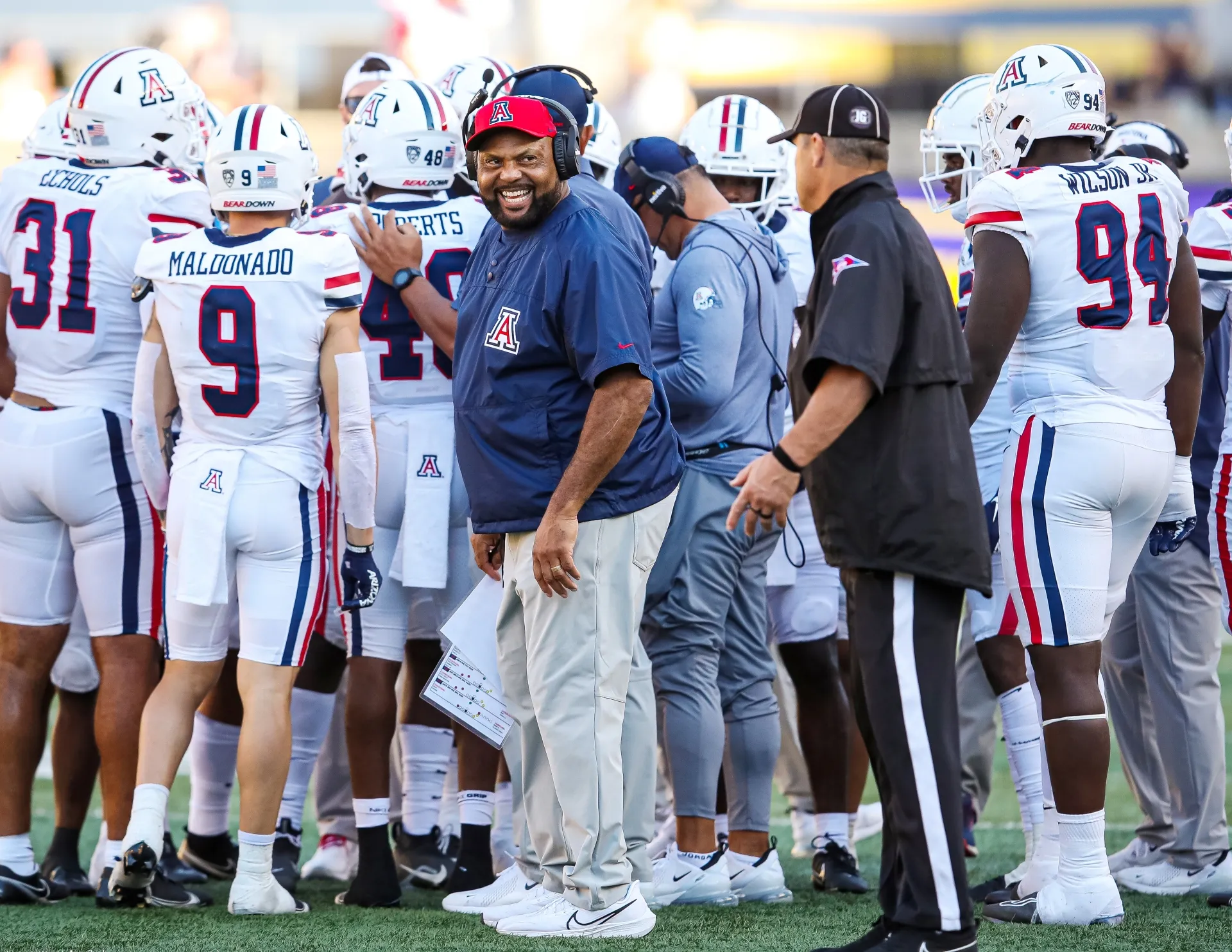 Photo of Arizona football's defensive line coach Ricky Hunley