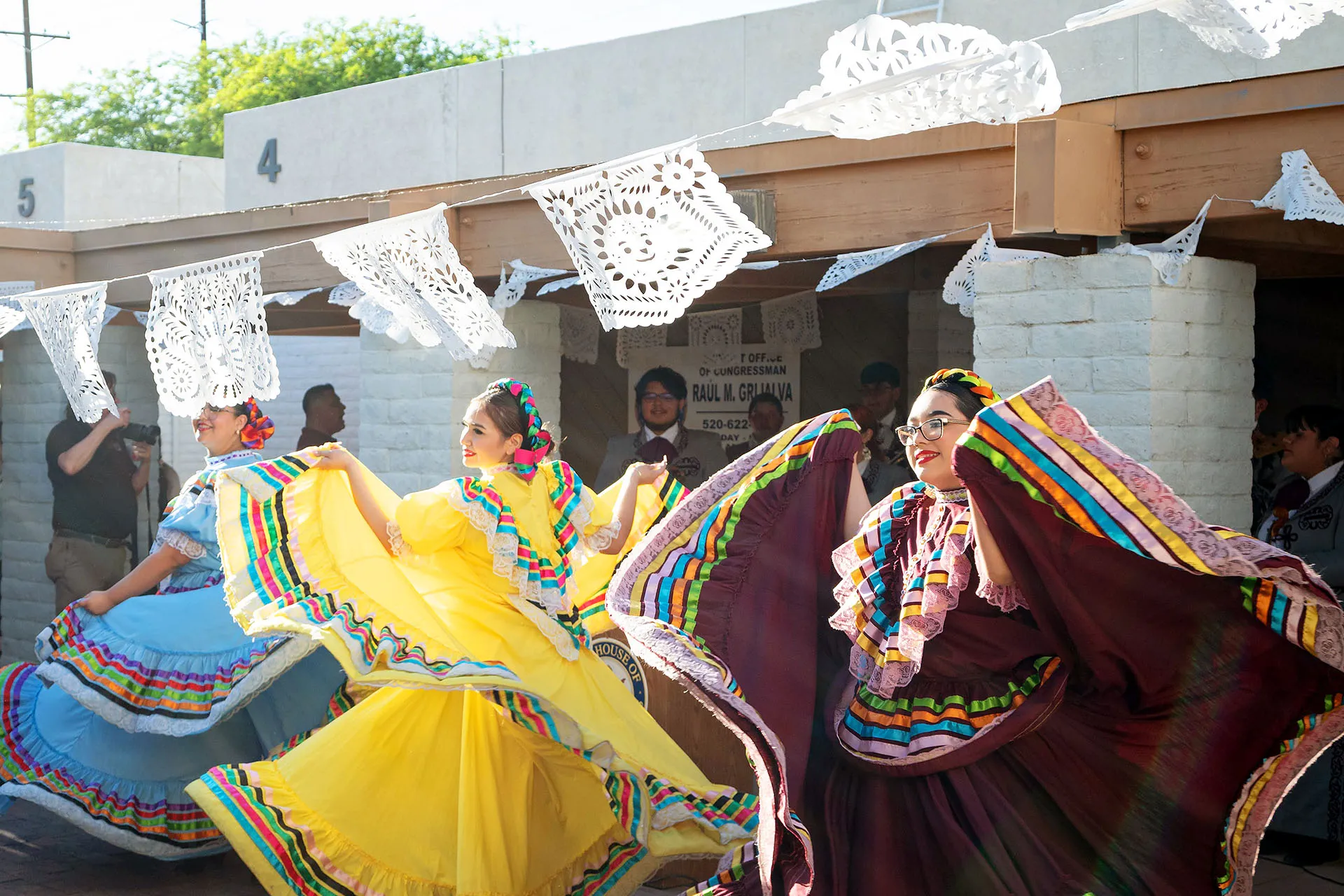 Folklórico dancers from Desert View High School performing