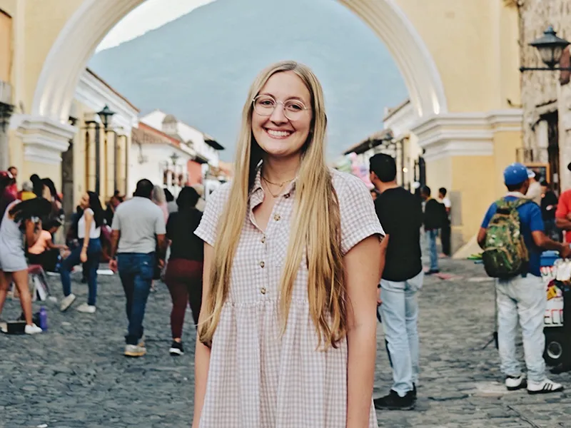 A photograph of Kelly Dorney looking forward and smiling