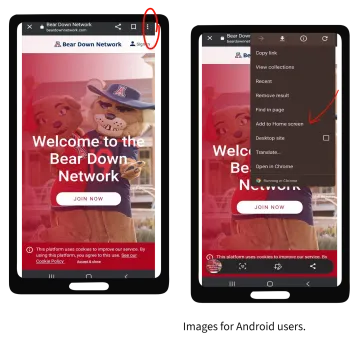 Screenshot of Bear Down Network on an Android phone