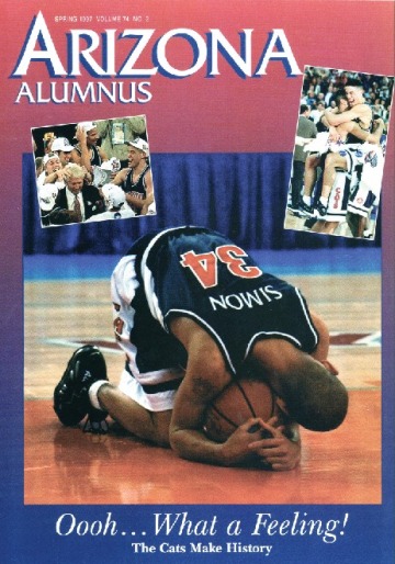 Basketball championship cover of Arizona Alumnus Magazine