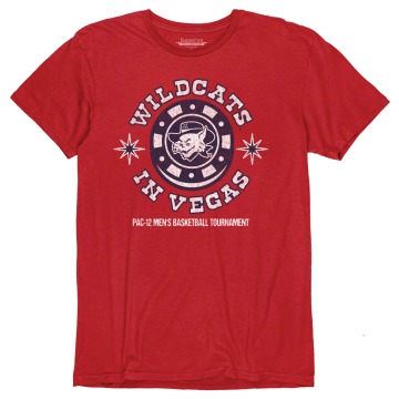 Red Men's Pac-12 Tournament T-shirt featuring Wilbur